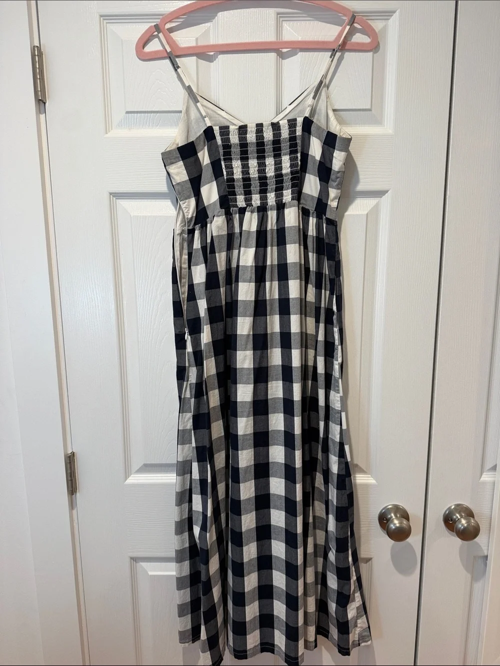 J. Crew Black and White Gingham Maxi Dress